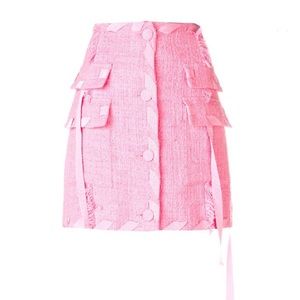 MSGM Pink Tweed Mini Skirt